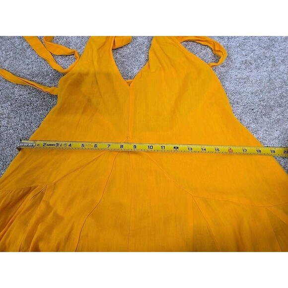 Free People Holding On Convertible Maxi Dress Cotton Linen Yellow Women’s Sz XS - Picture 9 of 10